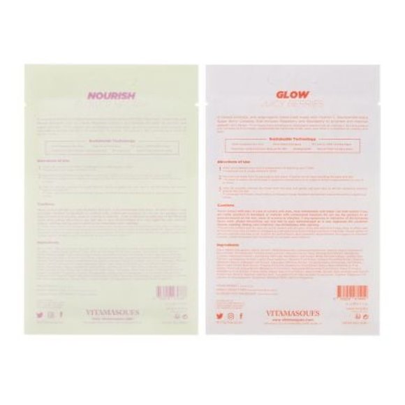 🔥3/$30 Vitamasques Nourish Flower Nectar Glow Juicy Berries Biodegradable Masks - Picture 12 of 13